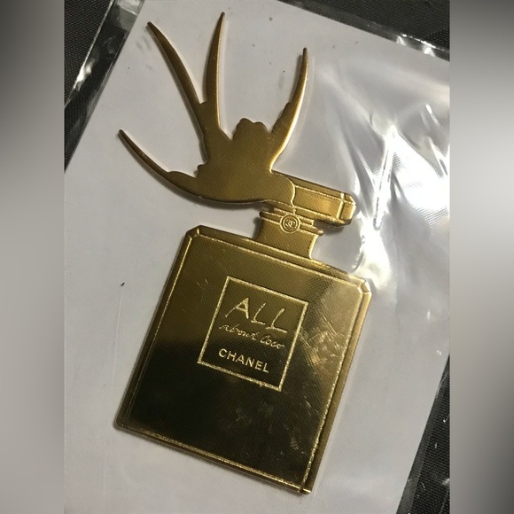 CHANEL Parfums All About Coco Gold Perfume Bottle Pin Brooch Decorative - Picture 2 of 3